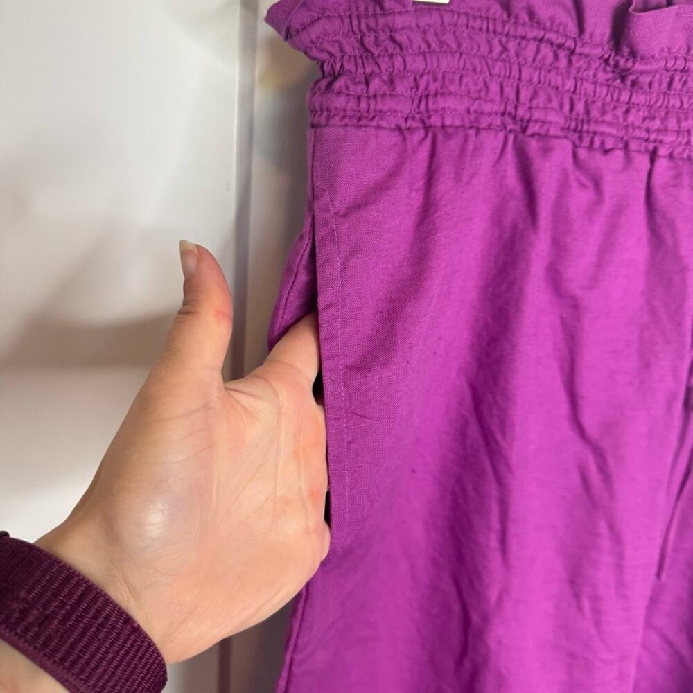 Anthropologie Wide-Leg Cropped Pants in Berry - Picture 3 of 7